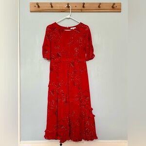 Madewell red floral dress